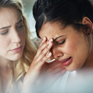 Professional therapist in a session with a patient experiencing a depression
